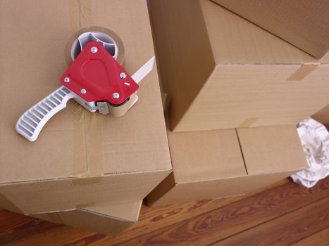 Packed boxes and household items prepared for a home removal in Leytonstone