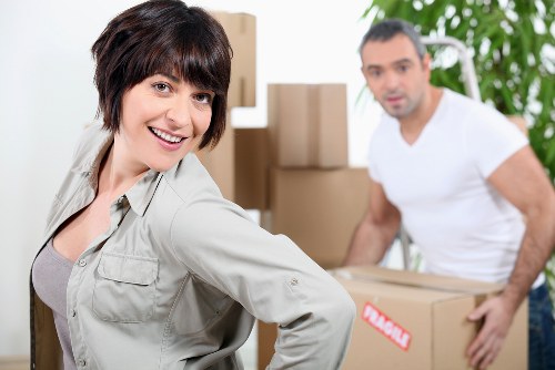 Removal van loading boxes and furniture for a Leytonstone move