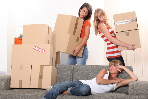 Household items being carefully loaded for relocation